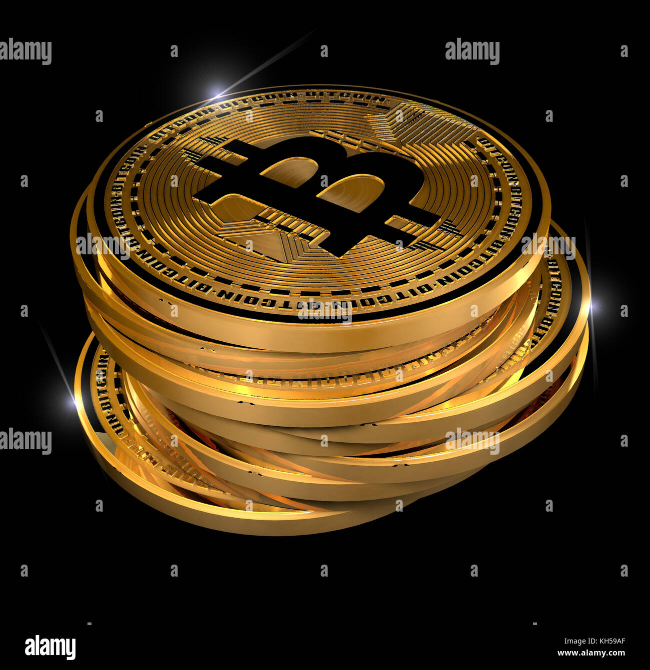 Crypto, bitcoin, la monnaie électronique monnaie, monnaie virtuelle, des transitions Banque D'Images