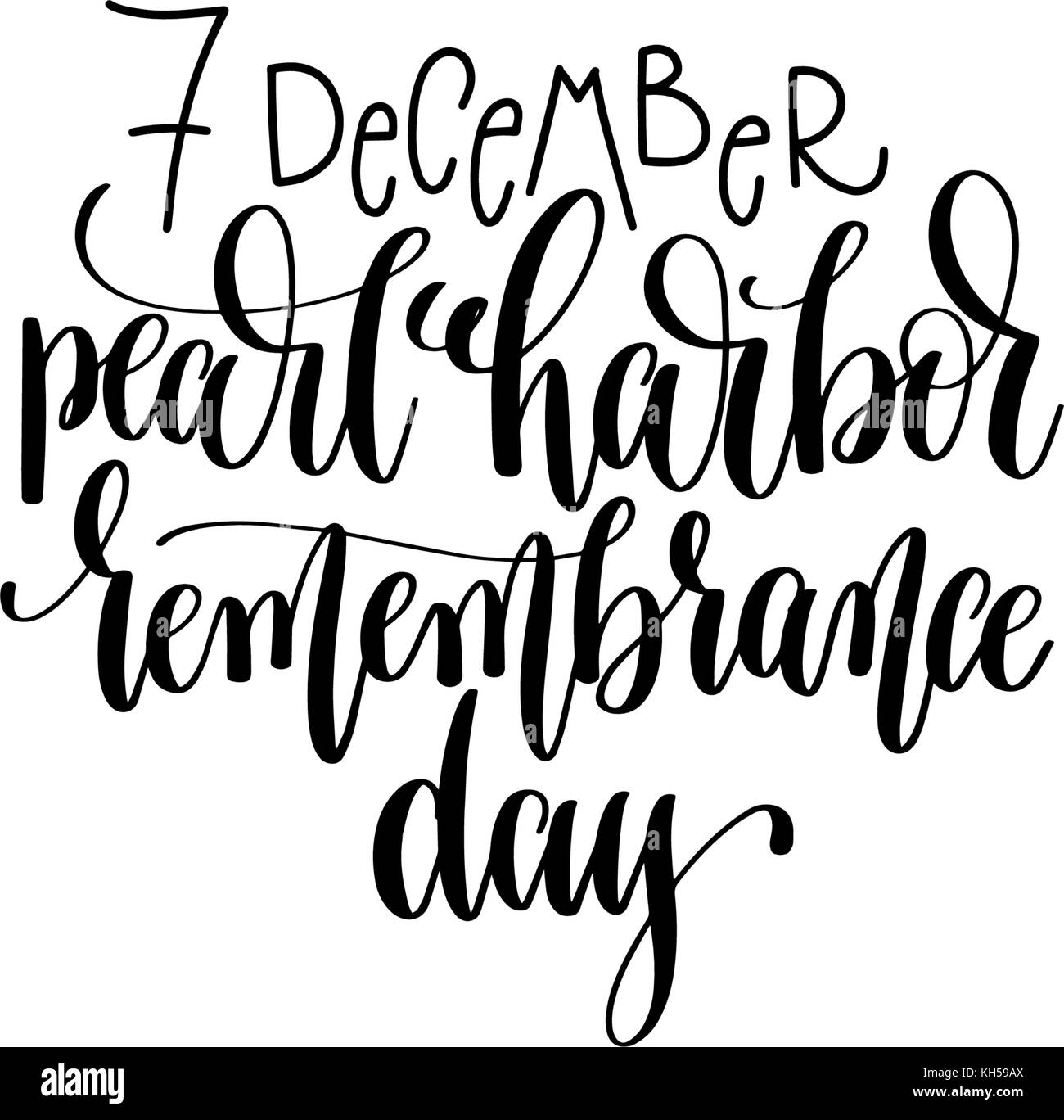 Pearl Harbor le jour du Souvenir part félicitations lettrage Illustration de Vecteur