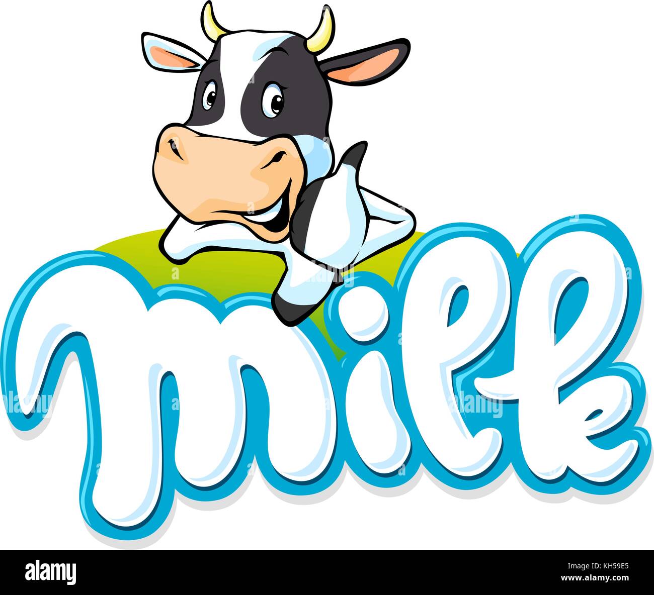 Logo du lait de vache à la main - vector illustration Illustration de Vecteur