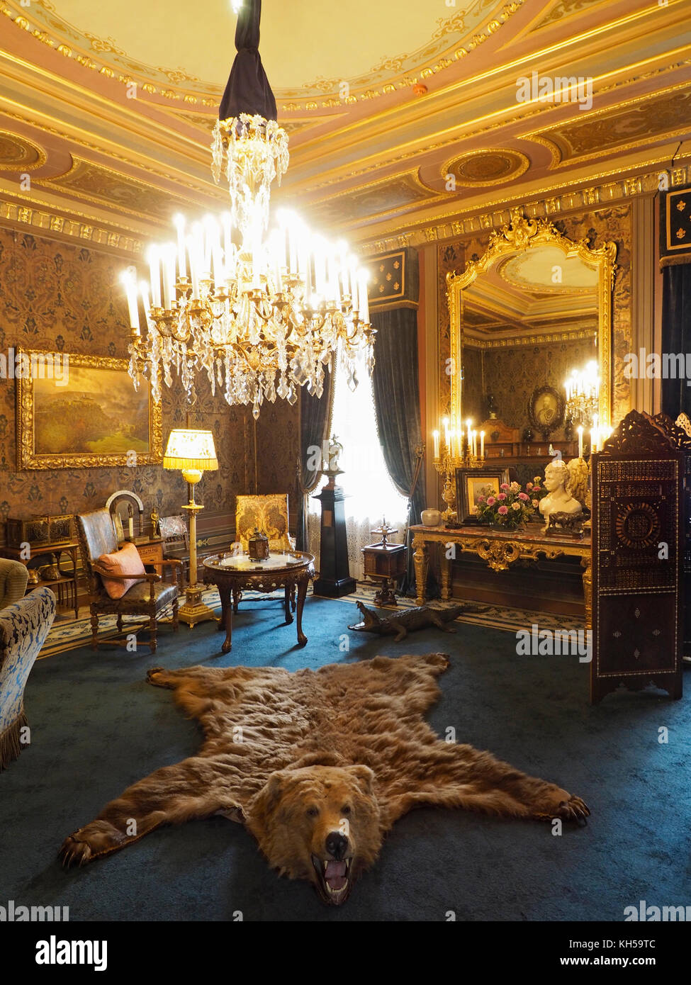 Salon de la famille royale hollandaise sur l'affichage dans le palais Het Loo à Apeldoorn, Gueldre, Pays-Bas Banque D'Images