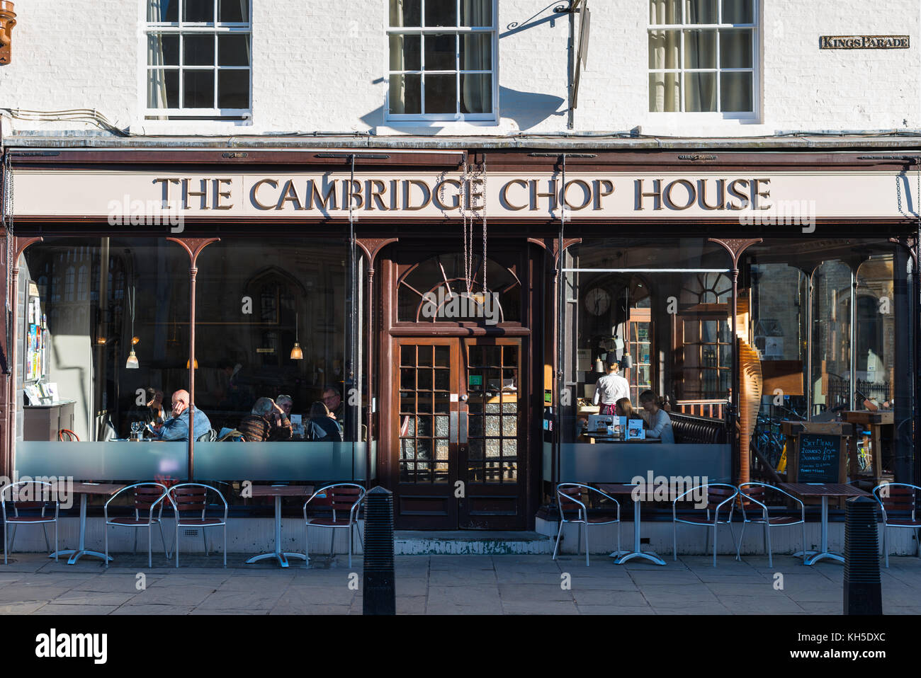 Cambridge Chop House Restaurant sur Kings Parade, centre-ville de Cambridge, Cambridgeshire, Angleterre, Royaume-Uni. Banque D'Images