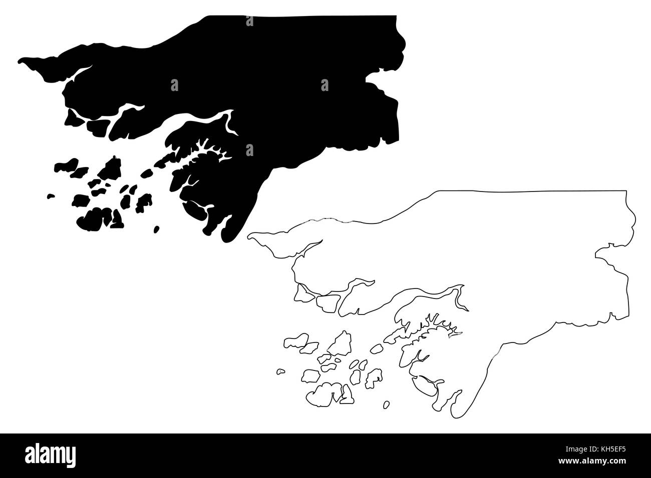 Guinée Bissau map vector illustration gribouillage, croquis guinée Bissau Illustration de Vecteur