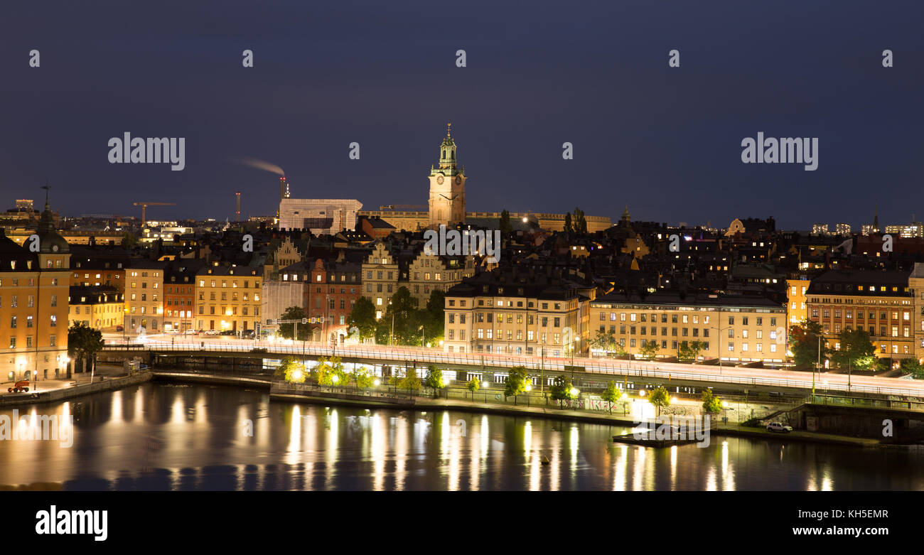 Vue générale de la vieille ville de Gamla stan à Stockholm, Suède ville Banque D'Images