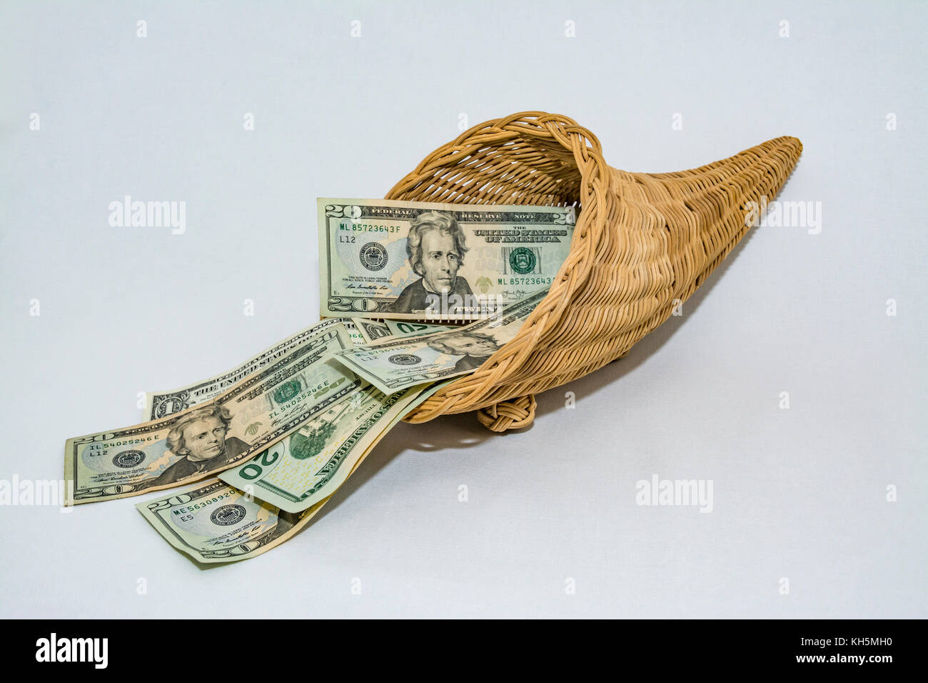 Cornucopia de papier-monnaie des États-Unis Banque D'Images