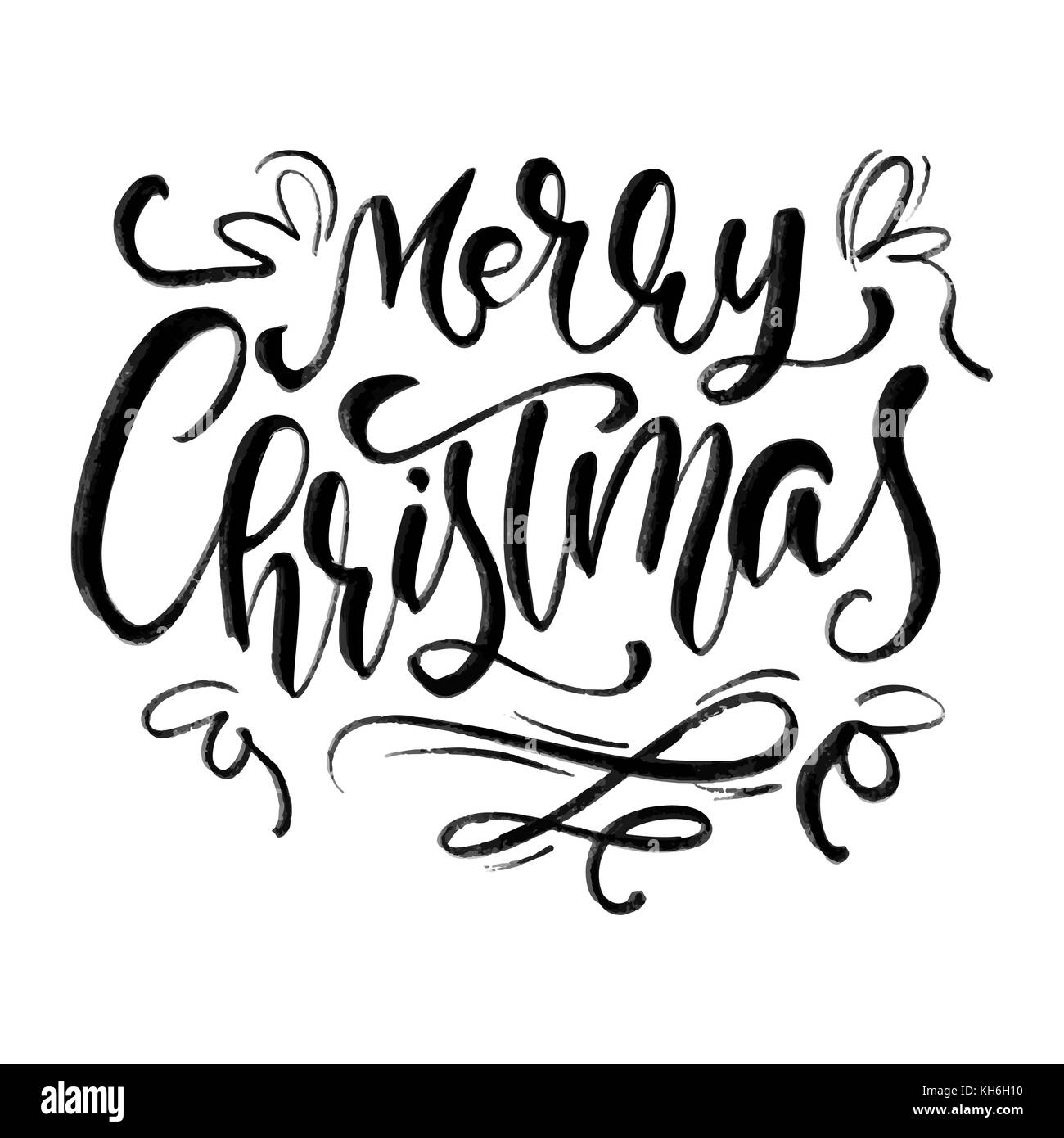 Joyeux noël vector lettres calligraphiées Texte pour concevoir des cartes de vœux. holiday greeting poster cadeaux calligraphie police moderne. Illustration de Vecteur