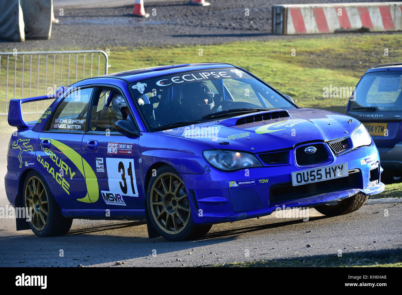 Nigel Griffiths, john wetton, Subaru Impreza, mgj rally étapes, Chelmsford motor club, brands hatch, samedi, 21 janvier 2017, msv, rally, course Banque D'Images