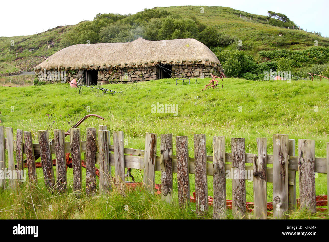 Maison traditionnelle écossaise à l'île de Skye, en Ecosse. uk. Banque D'Images