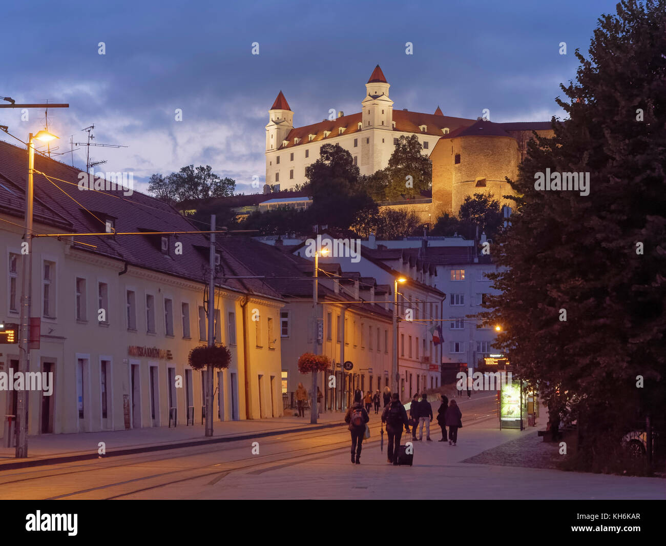 Kapucinska et château, Bratislava, Bratislava, Bratislava, Slovaquie, Europe Banque D'Images