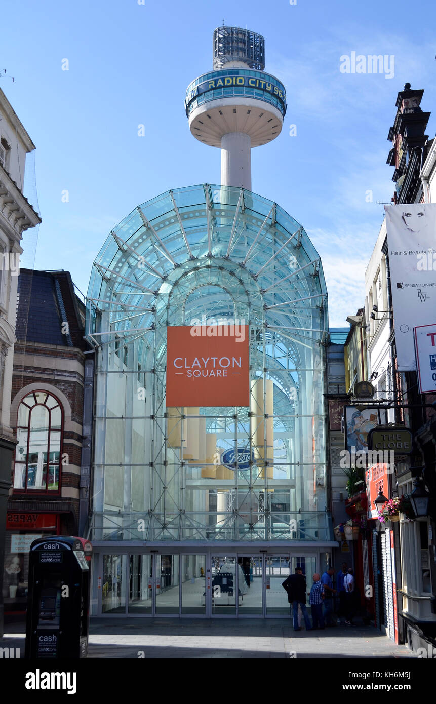 Clayton Square Shopping Centre et Radio City Tower, Liverpool, Royaume-Uni. Banque D'Images