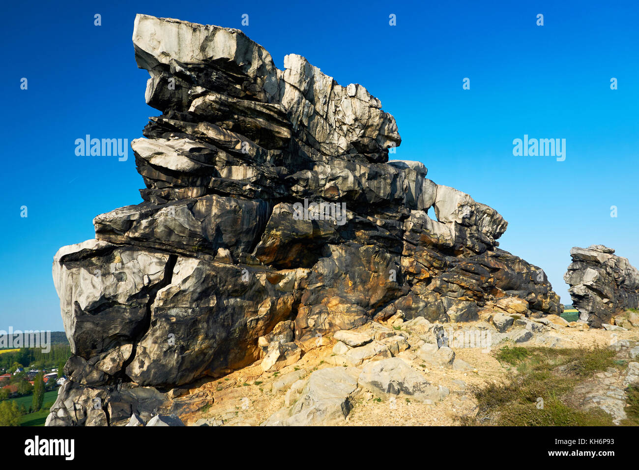 Mur de grès Teufelsmauer Harz Banque D'Images