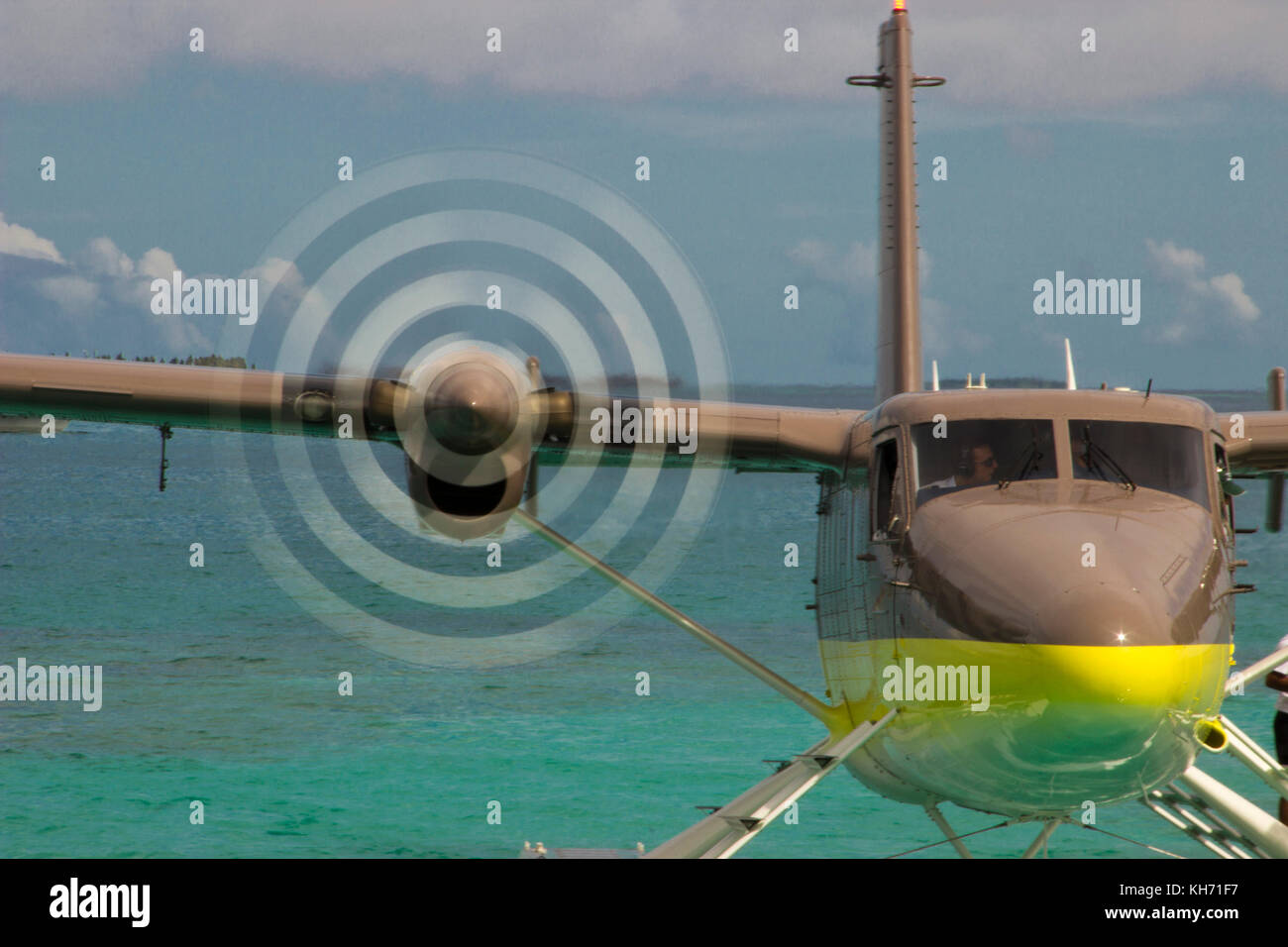 Cheval Blanc' Airways DHC-6 Twin Otter hydravion avion à Randheli island, Maldives Banque D'Images