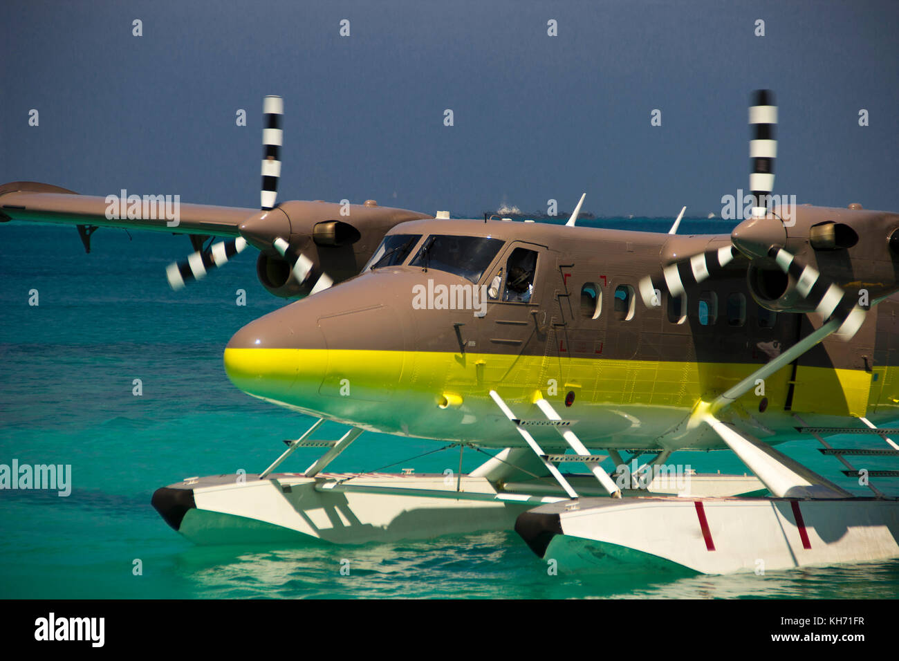 Cheval Blanc' Airways DHC-6 Twin Otter hydravion avion à Randheli island, Maldives Banque D'Images