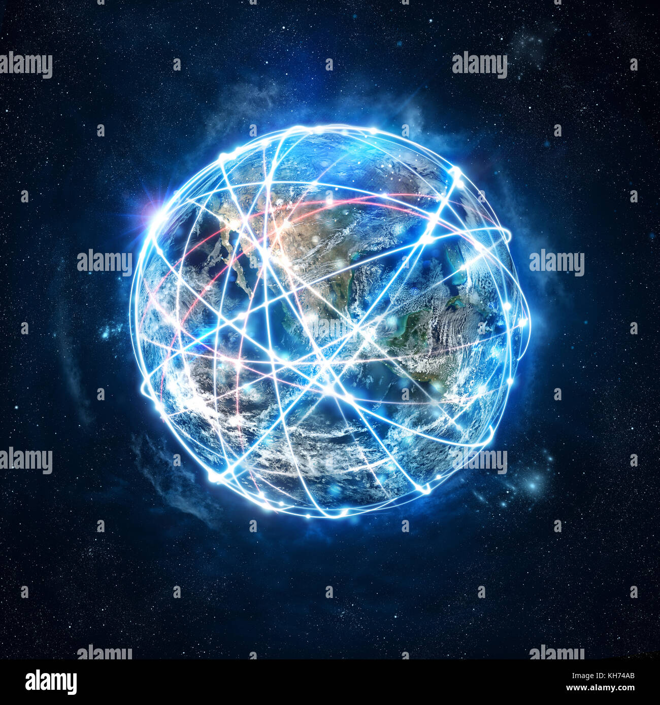 Concept de réseau connexion internet . monde fournie par la NASA Banque D'Images