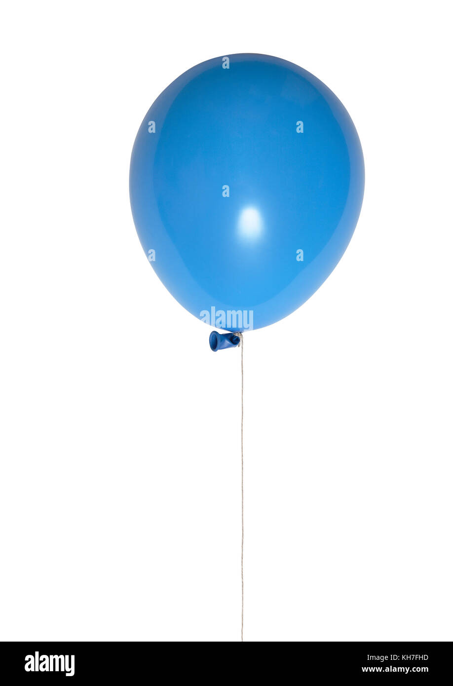Ballon bleu avec corde. isolated on white with clipping path Banque D'Images