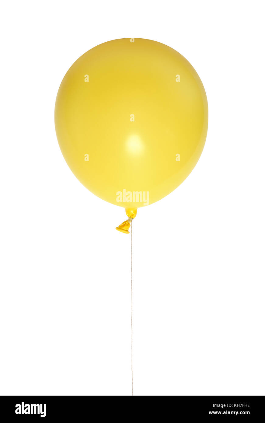 Ballon jaune isolé sur fond blanc avec clipping path Banque D'Images