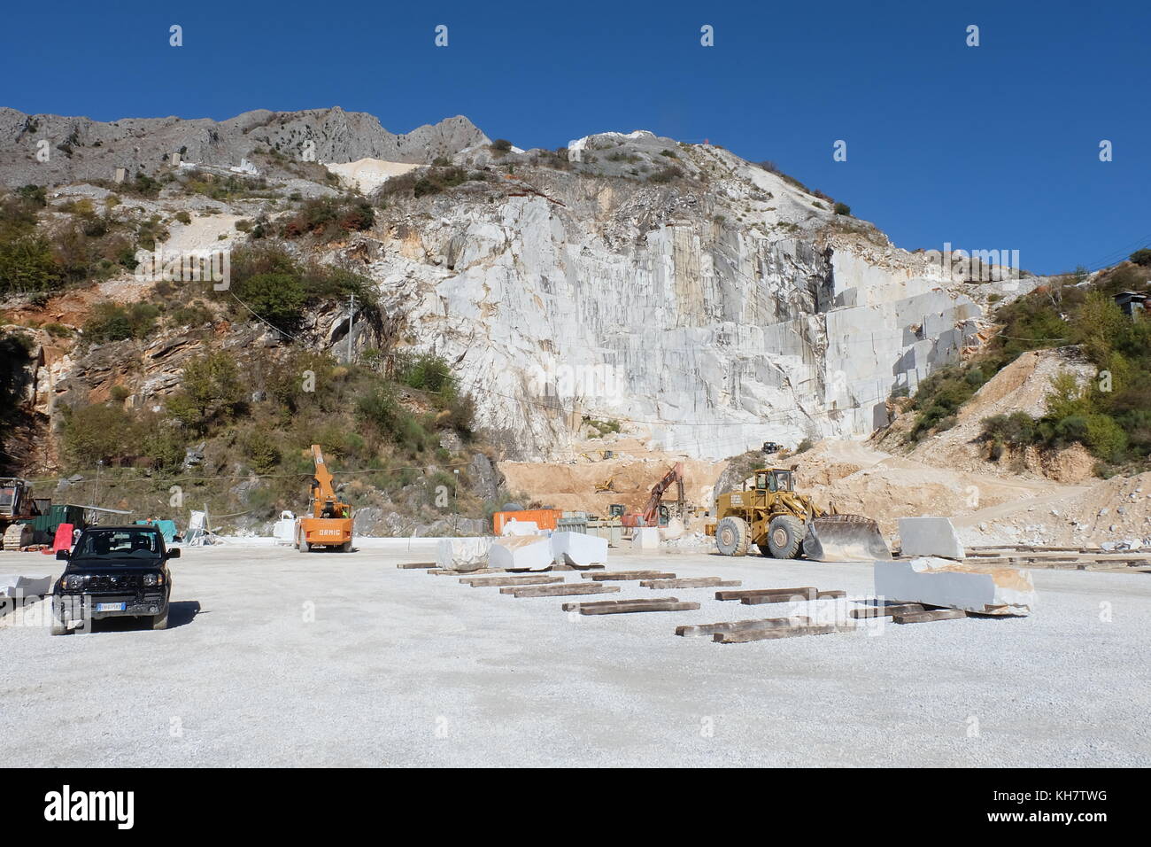 Colonnata, Toscane, Italie. 23 octobre 2017. Photo de la carrière de marbre d'Alvise Lazzareschi à Colonnata, Toscane, Italie, 23 octobre 2017. La famille Lazzareschi est impliquée dans l'exploitation de carrières de marbre depuis la Renaissance. Crédit : Alvise Armellini/dpa/Alamy Live News Banque D'Images