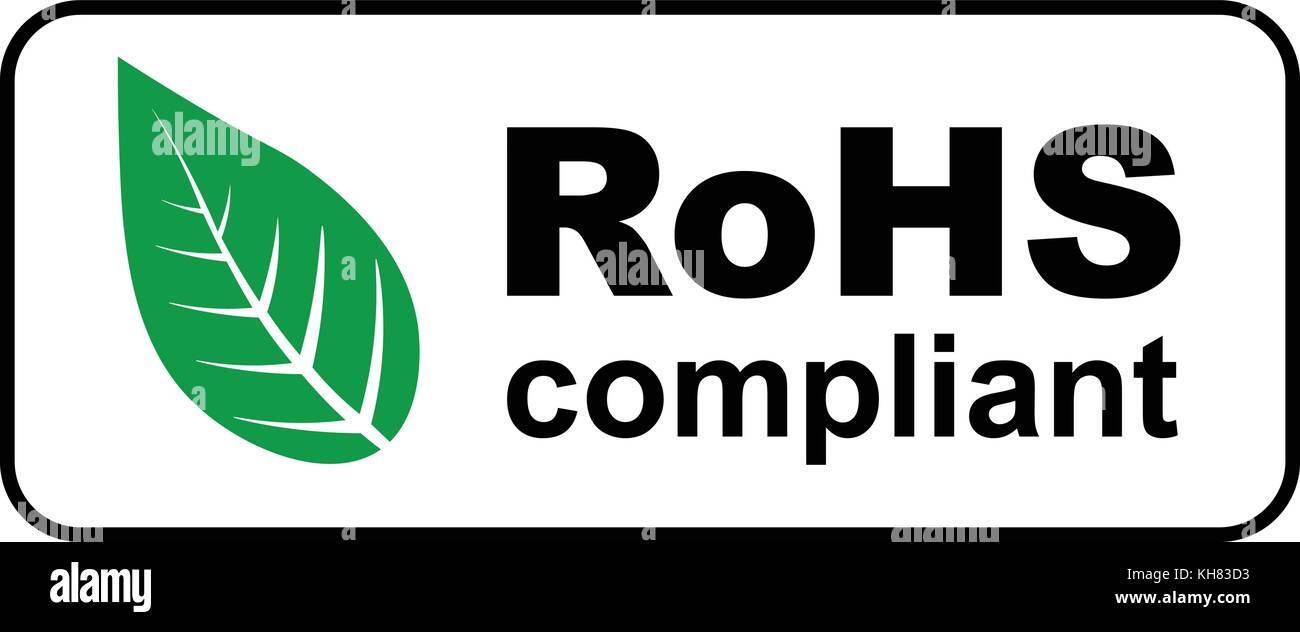 Marquage CE de conformité rohs signe avec feuille verte, l'illustration vectorielle. Illustration de Vecteur