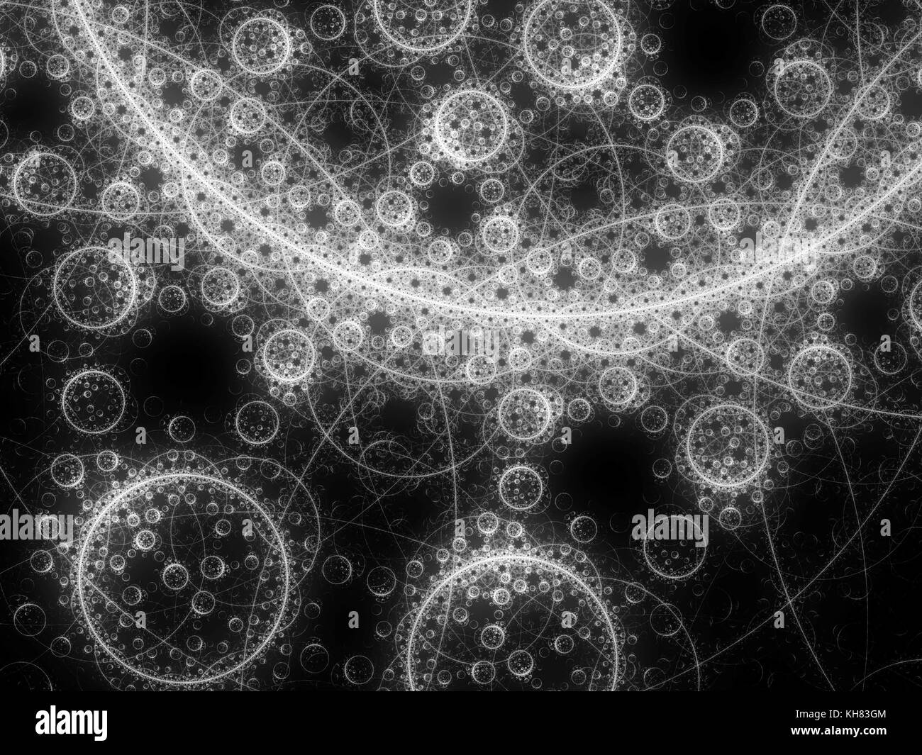 Les cercles magiques fractale rougeoyant, générée par ordinateur abstract background Banque D'Images