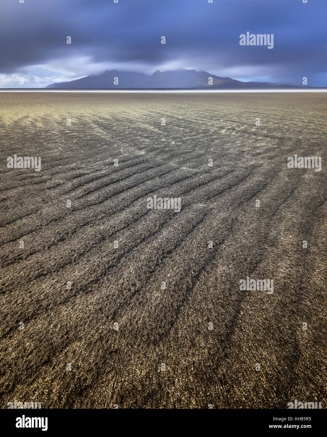 Plage de sable fin, l'île de Eigg, Ecosse, Royaume-Uni Banque D'Images