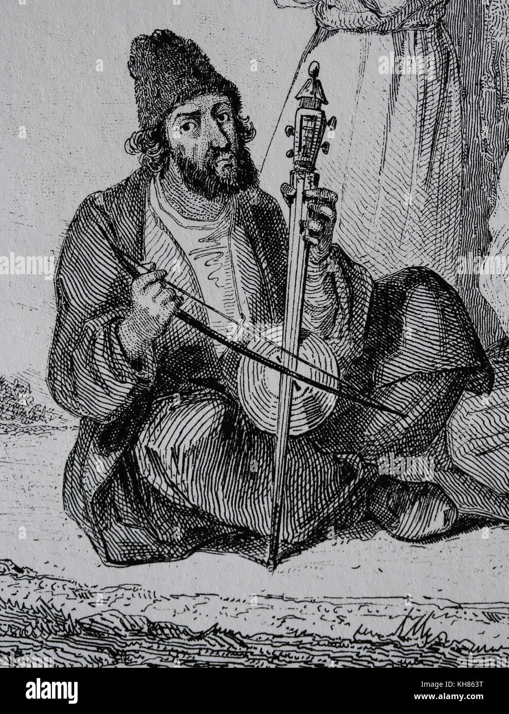 L'Asie. perse. Musicien persan, 19e siècle. Banque D'Images