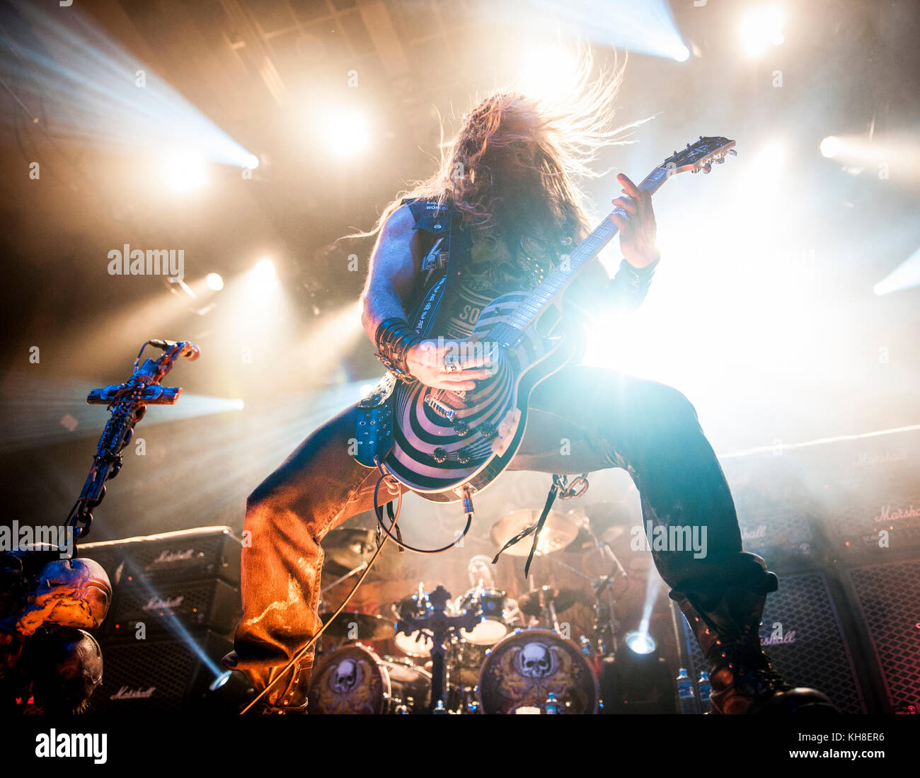 Le groupe américain de métaux lourds Black Label Society joue un concert à Rockefeller à Oslo. Le fondateur du groupe, le chanteur et guitariste Zakk Wylde est photographié en direct sur scène. Norvège, 03/03 2015. Banque D'Images