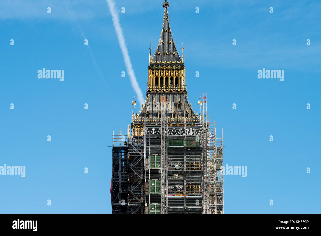 Big Ben Clock Tower maintenant appelé le Elizabeth Tower au Palace de Westminster à Londres en Angleterre est prêt pour de longs travaux de rénovation de quatre ans. Novem Banque D'Images