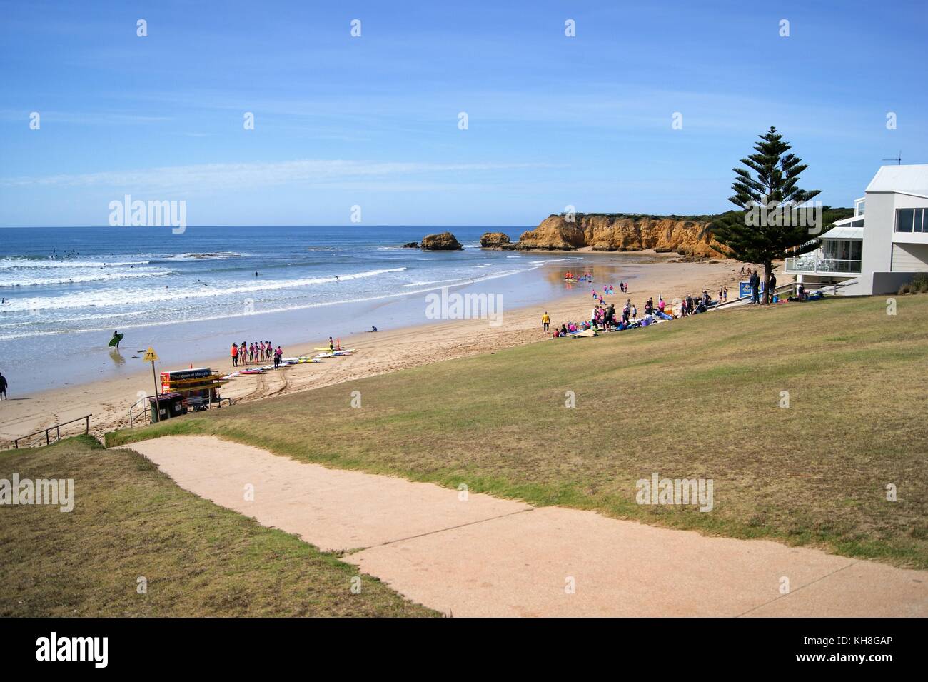 La plage de Torquay, Great Ocean Road, l'Australie Banque D'Images