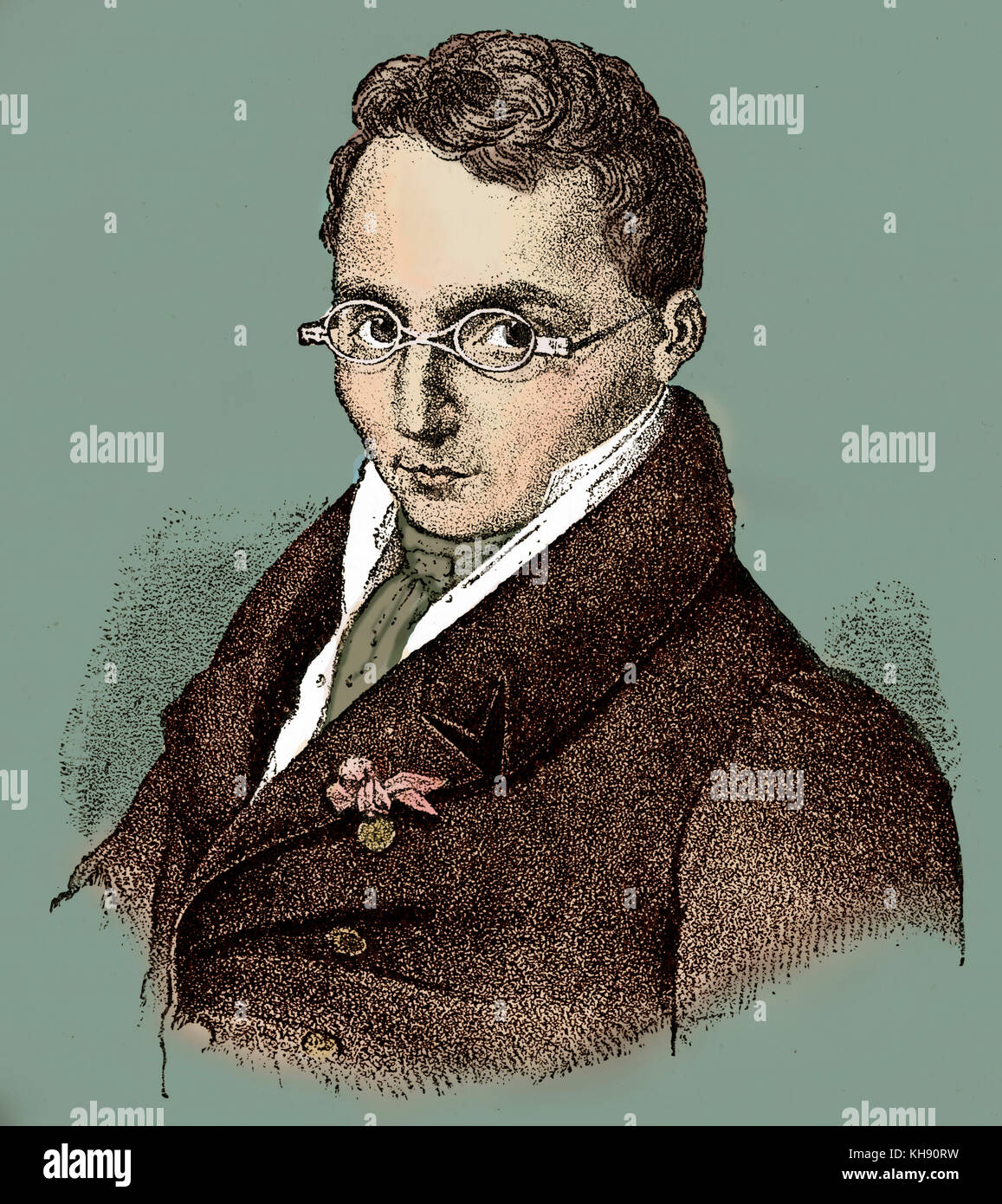 (Louis Joseph) Ferdinand Hérold - portrait de l'opéra français compositeur. 28 janvier 1791 - 19 janvier 1833. Banque D'Images