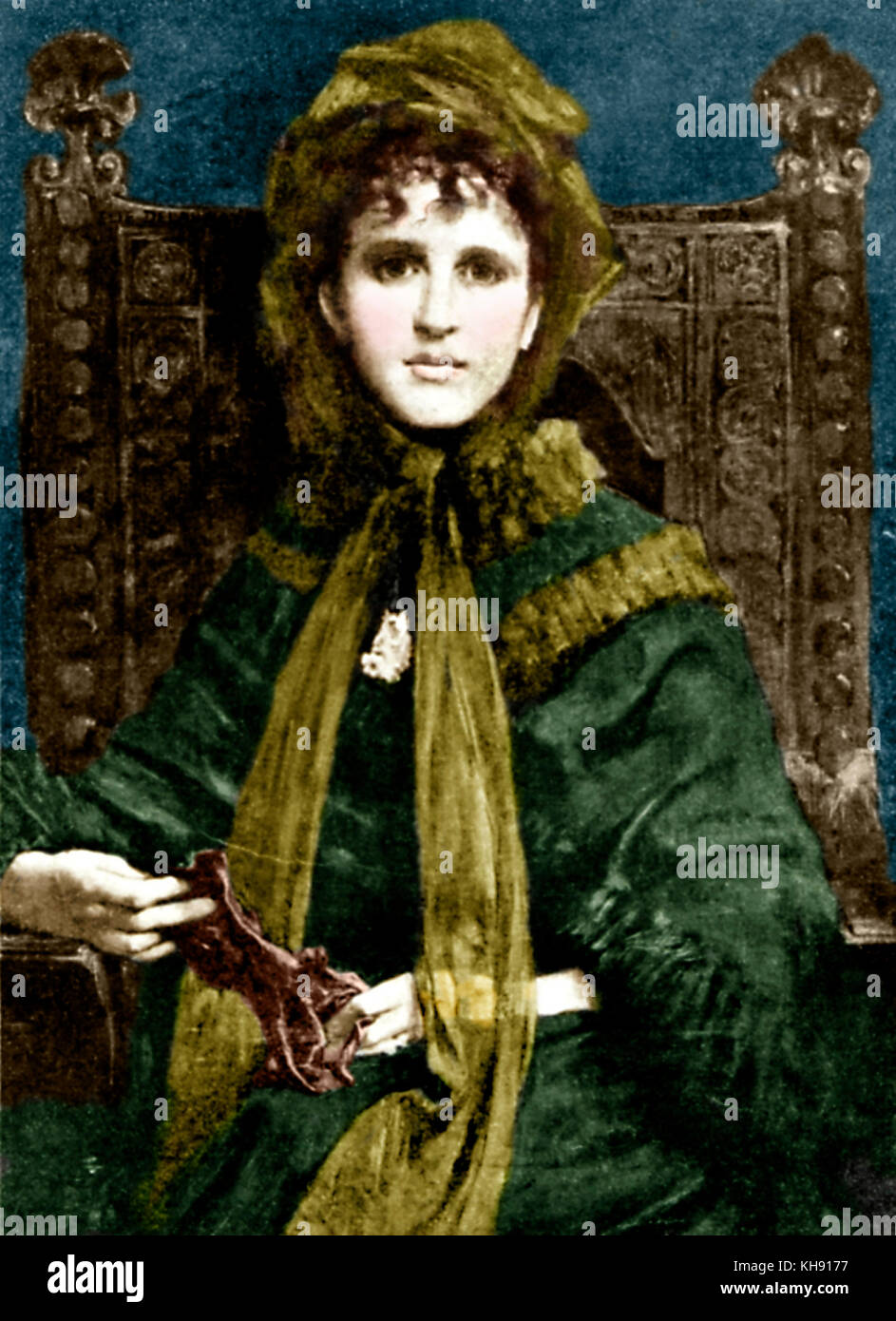 Veuve de Bizet Genevieve Halevy. La fille du compositeur Jacques Fromental Halevy, elle épouse Bizet en 1869. Portrait par Jules-Elie Delaunay, 1878. Banque D'Images