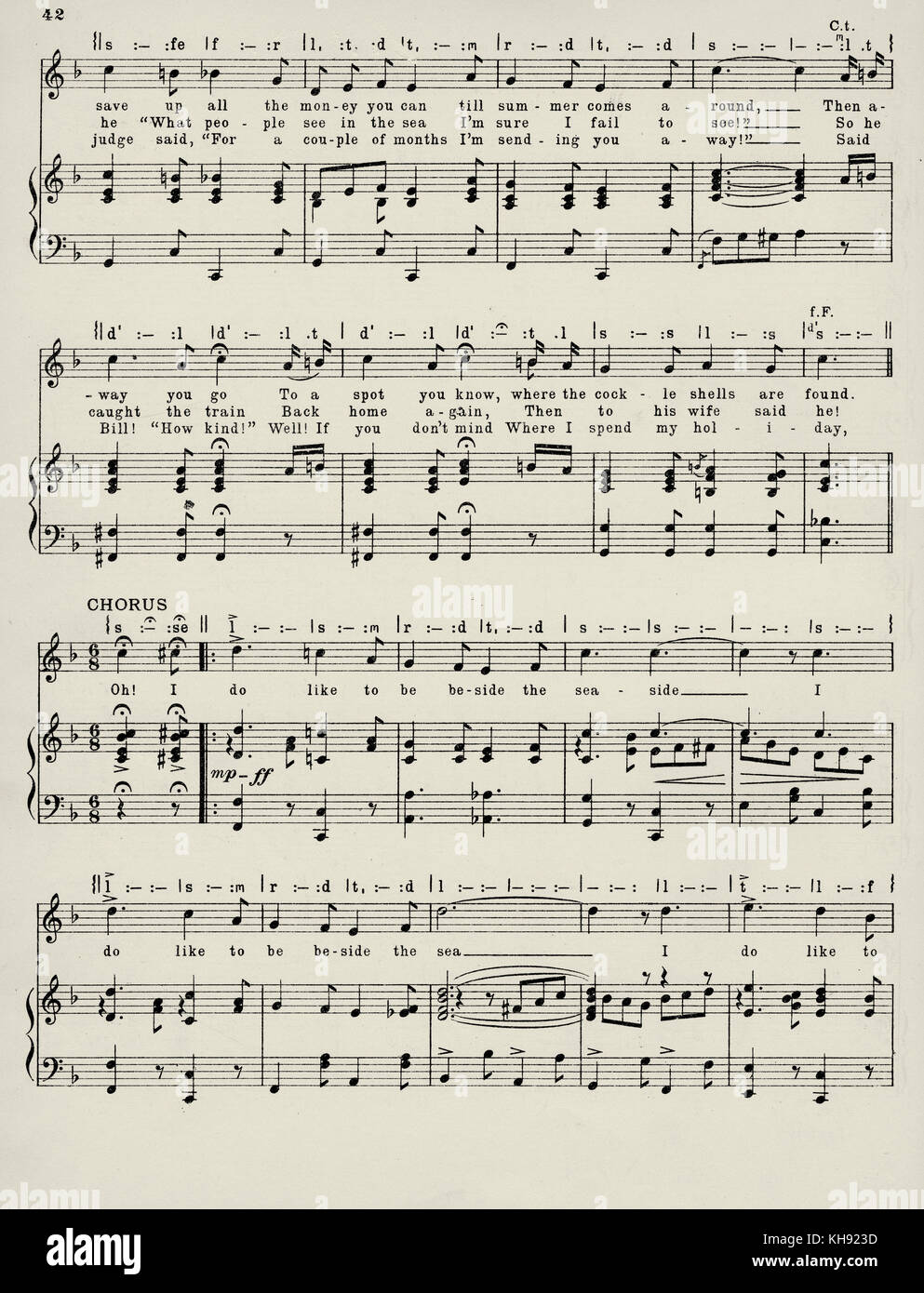 'Je n'aimerais voir au bord de la mer' - chanson écrite et composée par John A. Glover-Kind. 1917. Populaire au cours de la Seconde Guerre mondiale 1. Page 3 sur 4. Banque D'Images