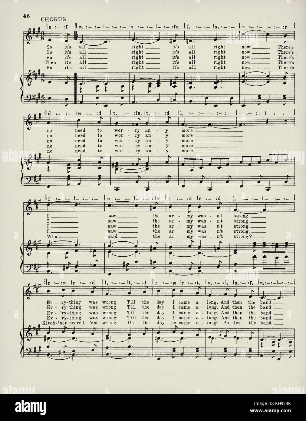 'L'Armée de à-jour est tout juste' - chanson écrite par Fred W. Leigh et composé par Kenneth Lyle. 1914. Populaire au cours de la Seconde Guerre mondiale 1. Page 3 sur 4. Banque D'Images