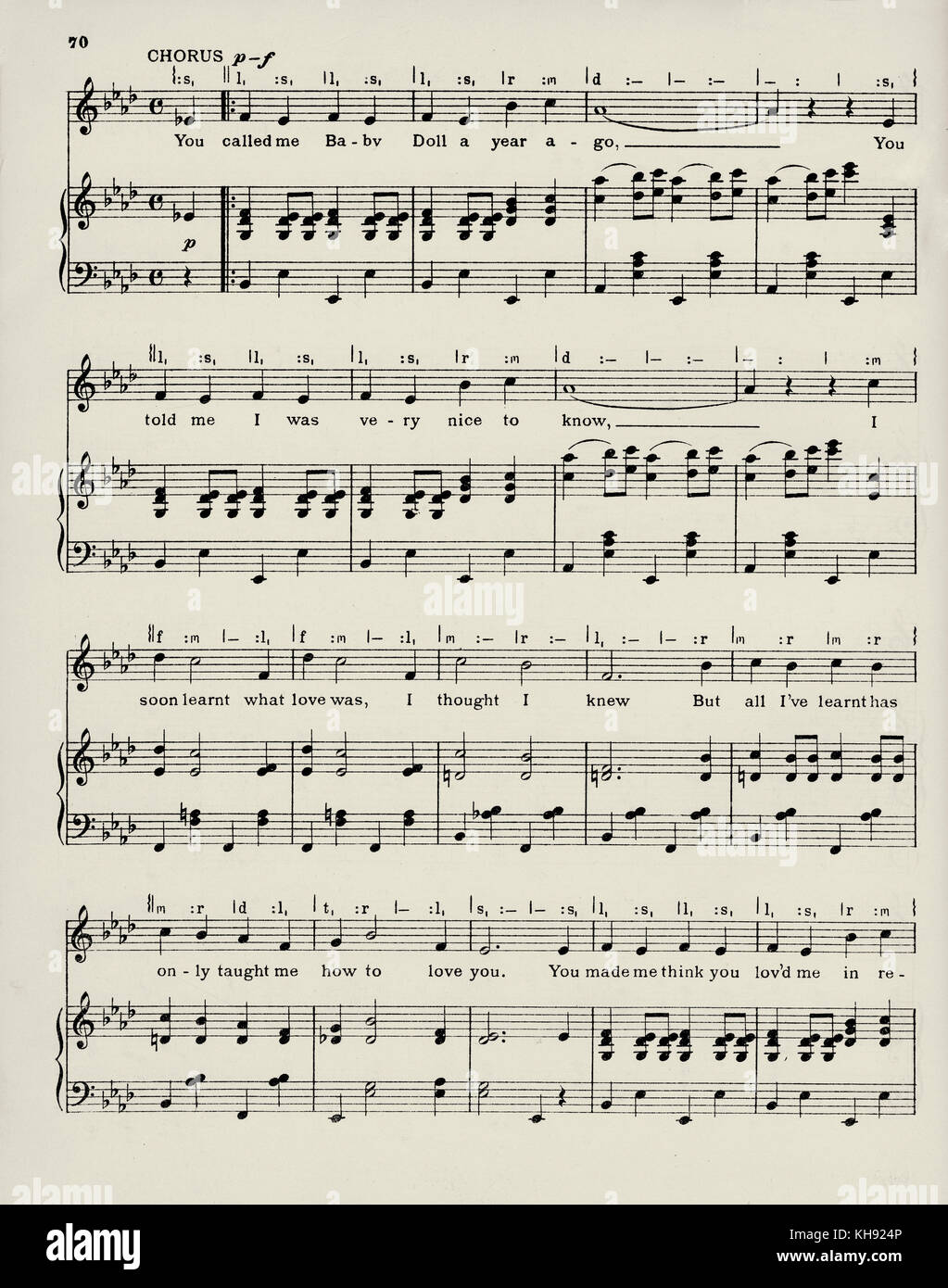 'A Broken Doll' - score de chanson populaire durant la Seconde Guerre mondiale 1. Écrit par Clifford Harris et composé par Jas W. Tate. 1916. Page 2 de 3. Banque D'Images