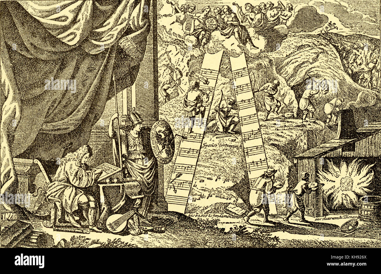 "Le triomphe du contrepoint' ('Der triomphe des Kontrapunkts') . À partir de dessin par Wagniger. Banque D'Images