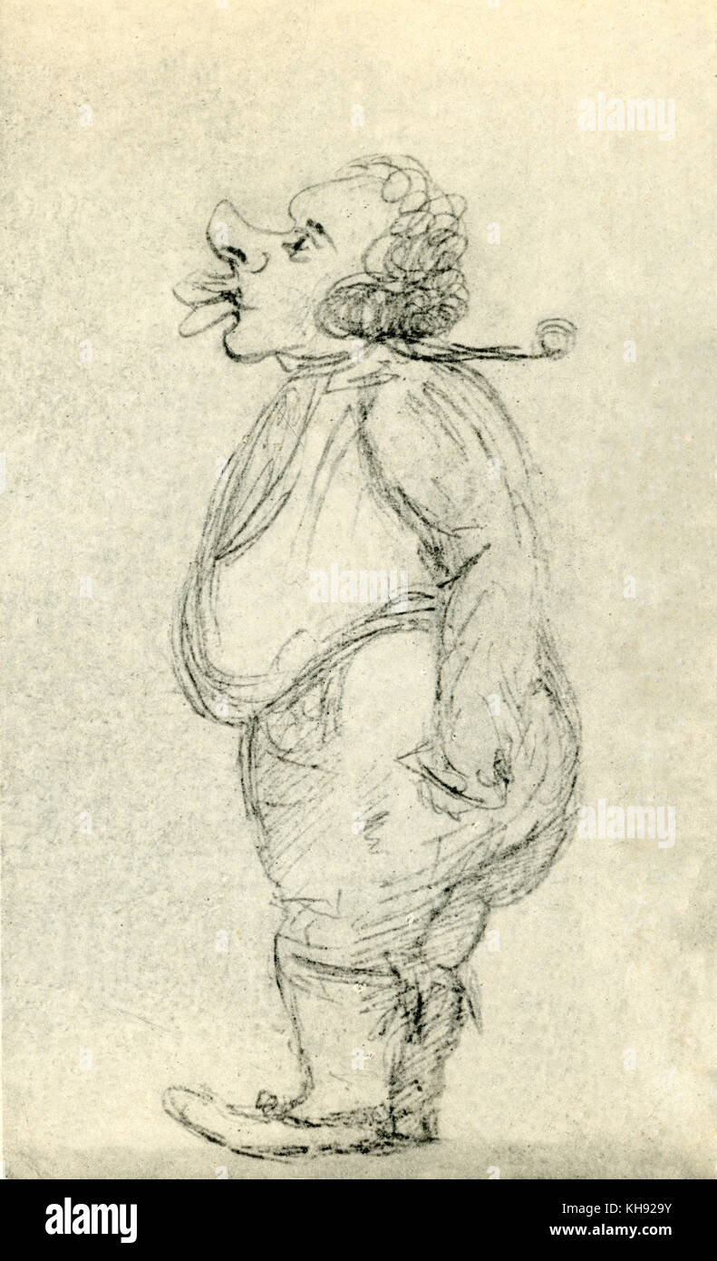 Caricature de Frédéric Chopin. Le compositeur polonais, 1 mars 1810 - 17 octobre 1849 Banque D'Images