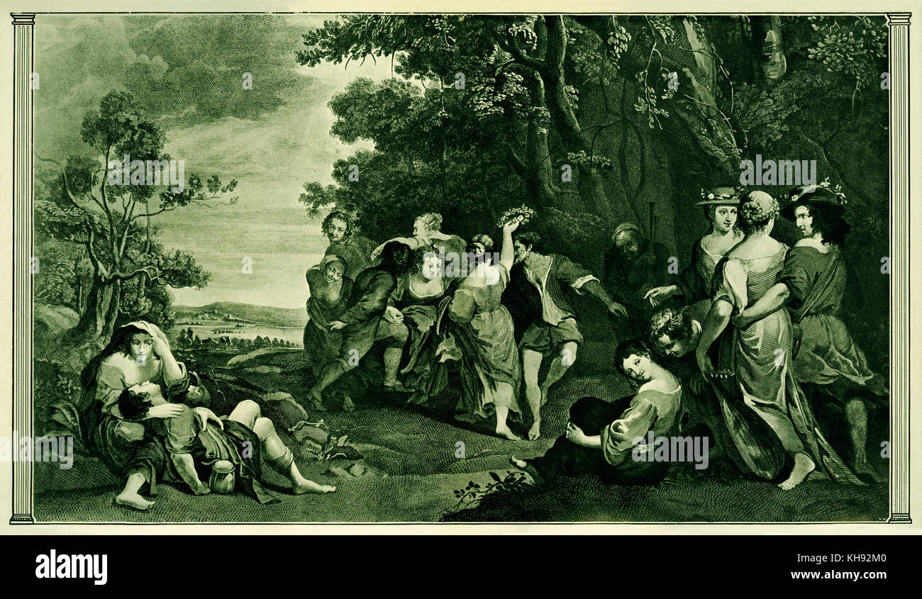 La danse flamande par Jean-Paul Rubens. Gravure après peinture. (Anglais : 'La danse flamande'). Banque D'Images