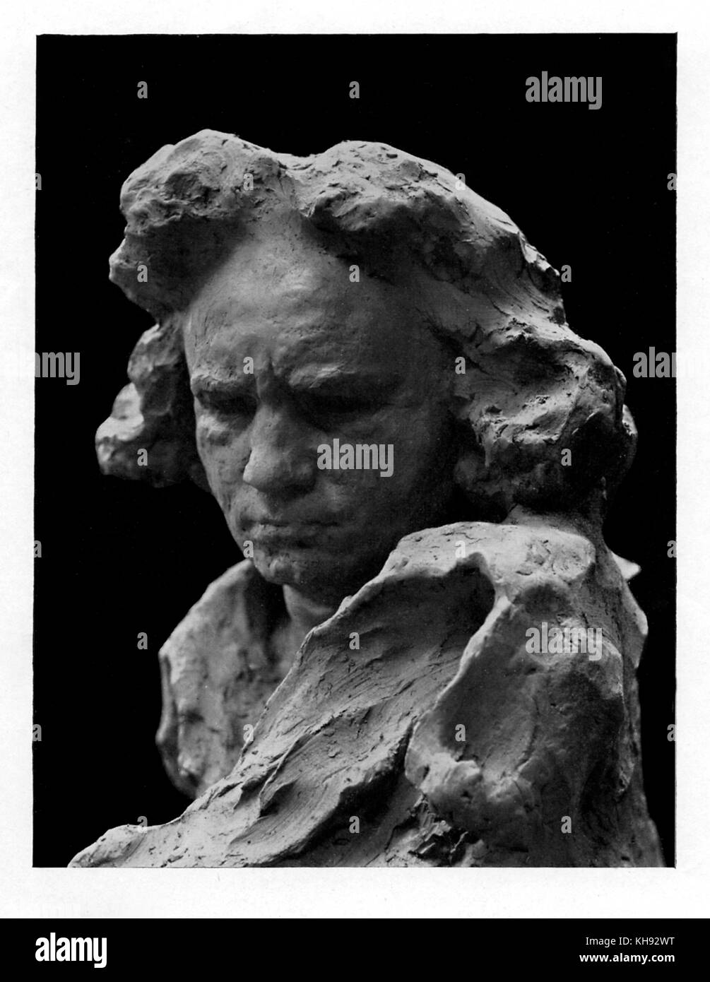 Ludwig van Beethoven - Buste statue par N. Aronson. Compositeur allemand, 17 décembre 1770 - 26 mars 1827. Banque D'Images