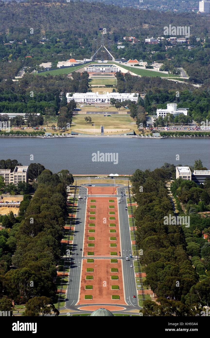 Le centre de Canberra, du Mont Ainslie, Australie Banque D'Images