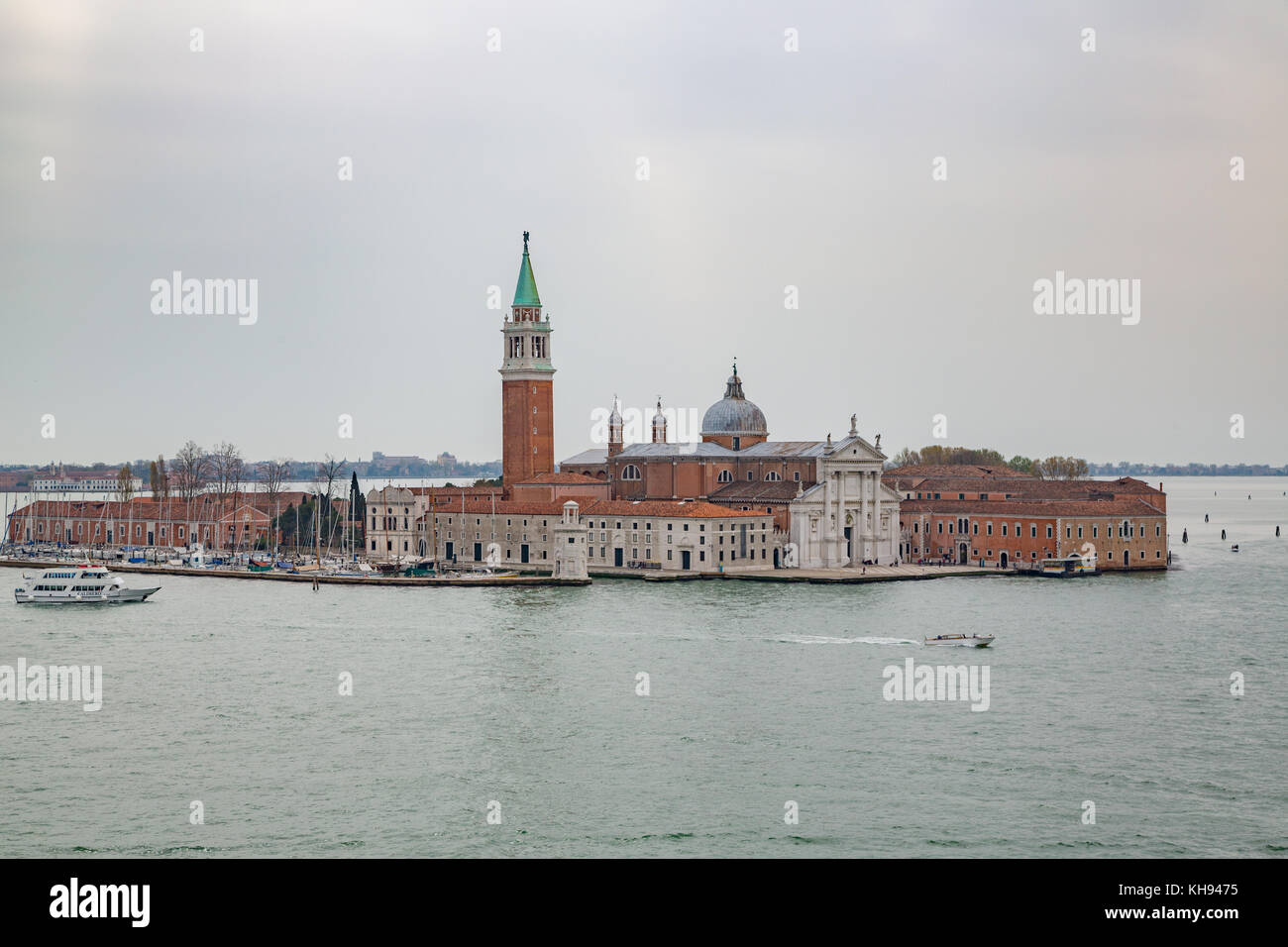 Vue aérienne de l'île de San Giorgio Maggiore, à Venise Banque D'Images