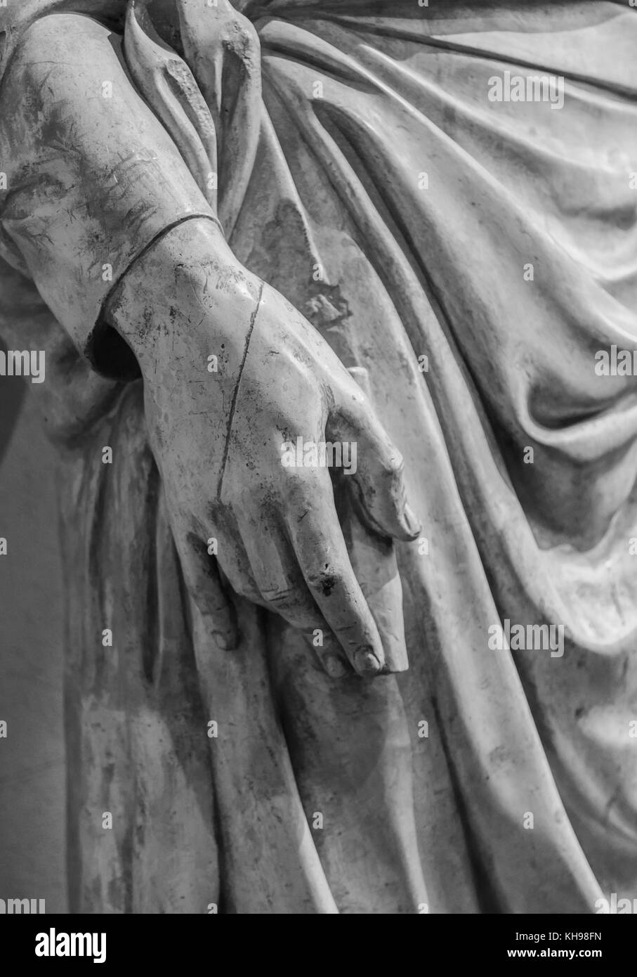 Statue de pierre détail de main humaine Banque D'Images