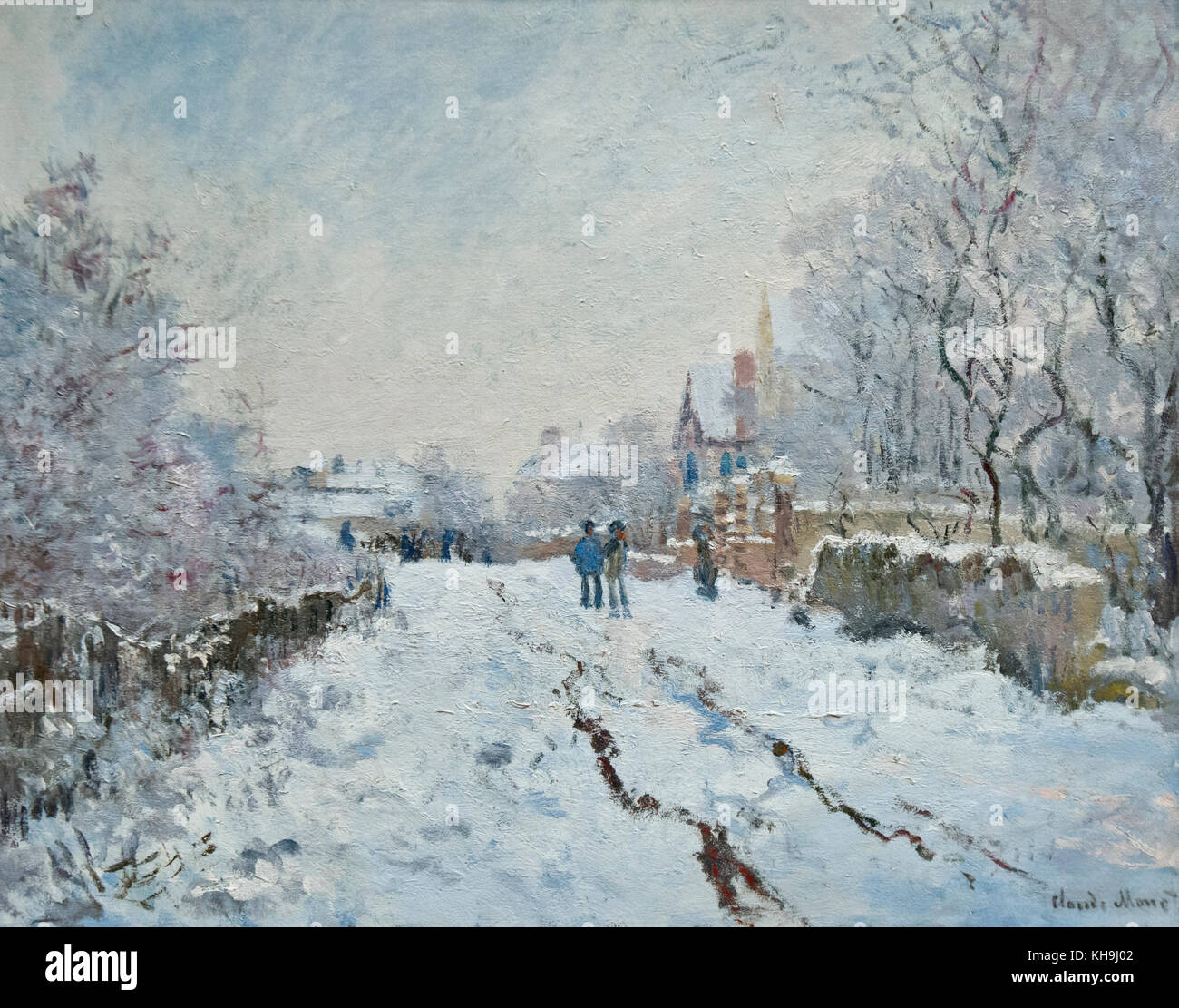 Claude Monet : Scène de neige à Argenteuil (1875) Banque D'Images