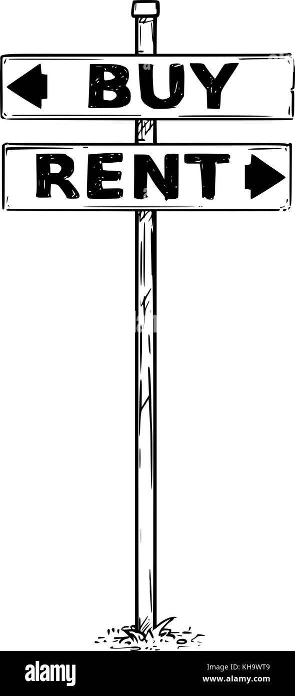 Dessin vectoriel d'acheter ou louer les flèches trafic signe. Illustration de Vecteur