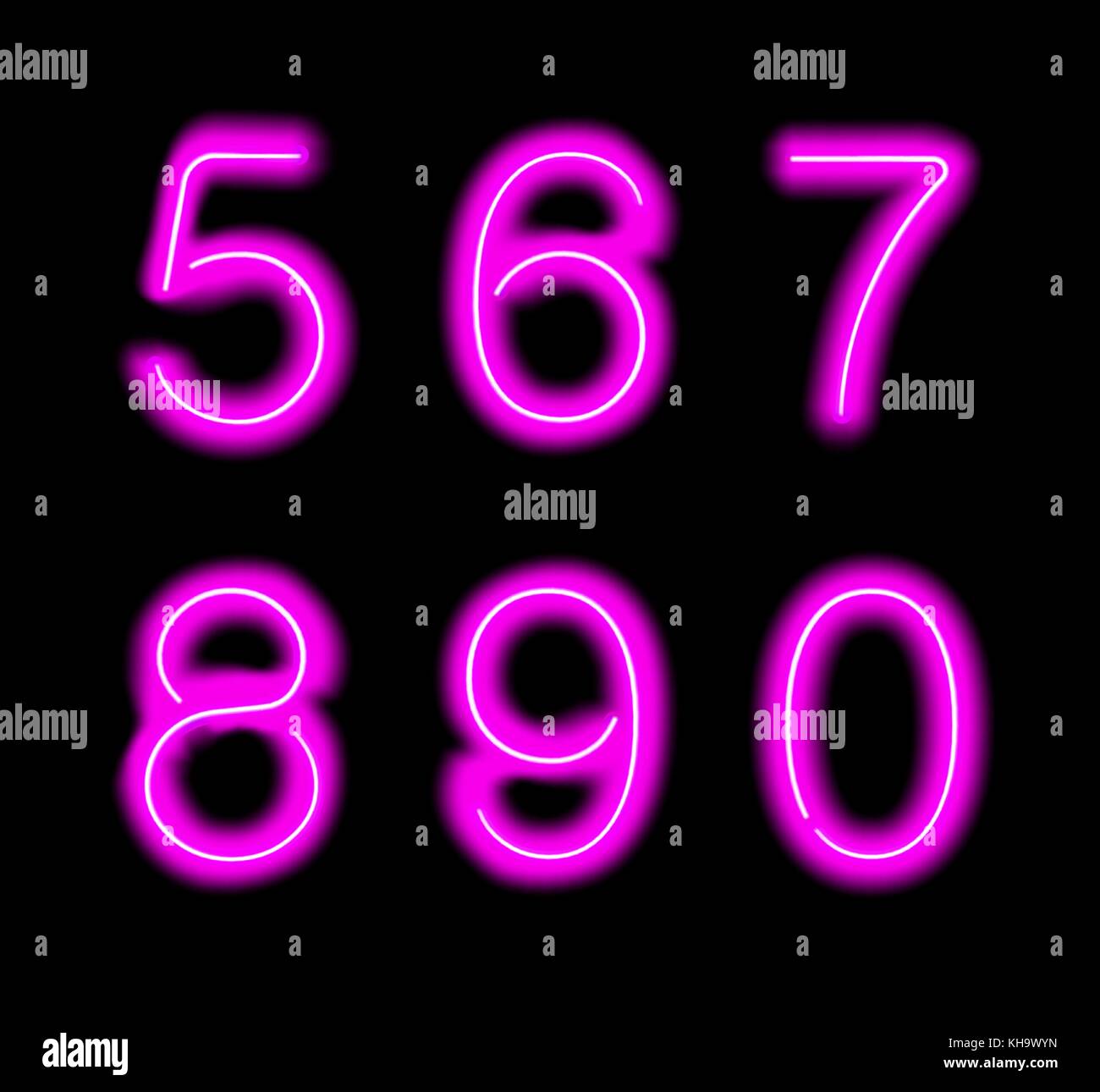 Néon lumineux alphabet. Illustration de Vecteur
