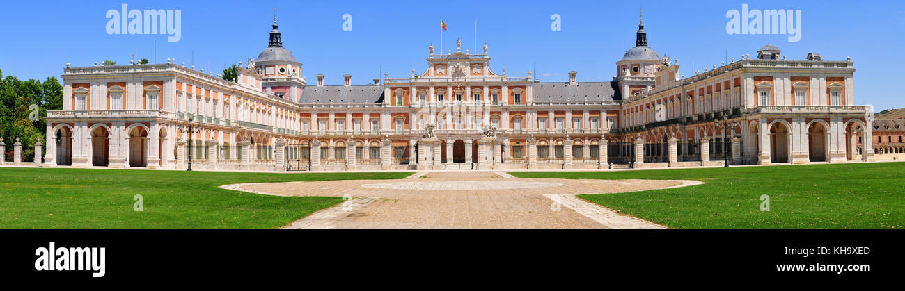 Palais Royal d'Aranjuez, Espagne. Palais Royal (Palacio Real), Aranjuez (Liste du patrimoine mondial de l'UNESCO, 2001), dans la Communauté de Madrid, Espagne. Banque D'Images