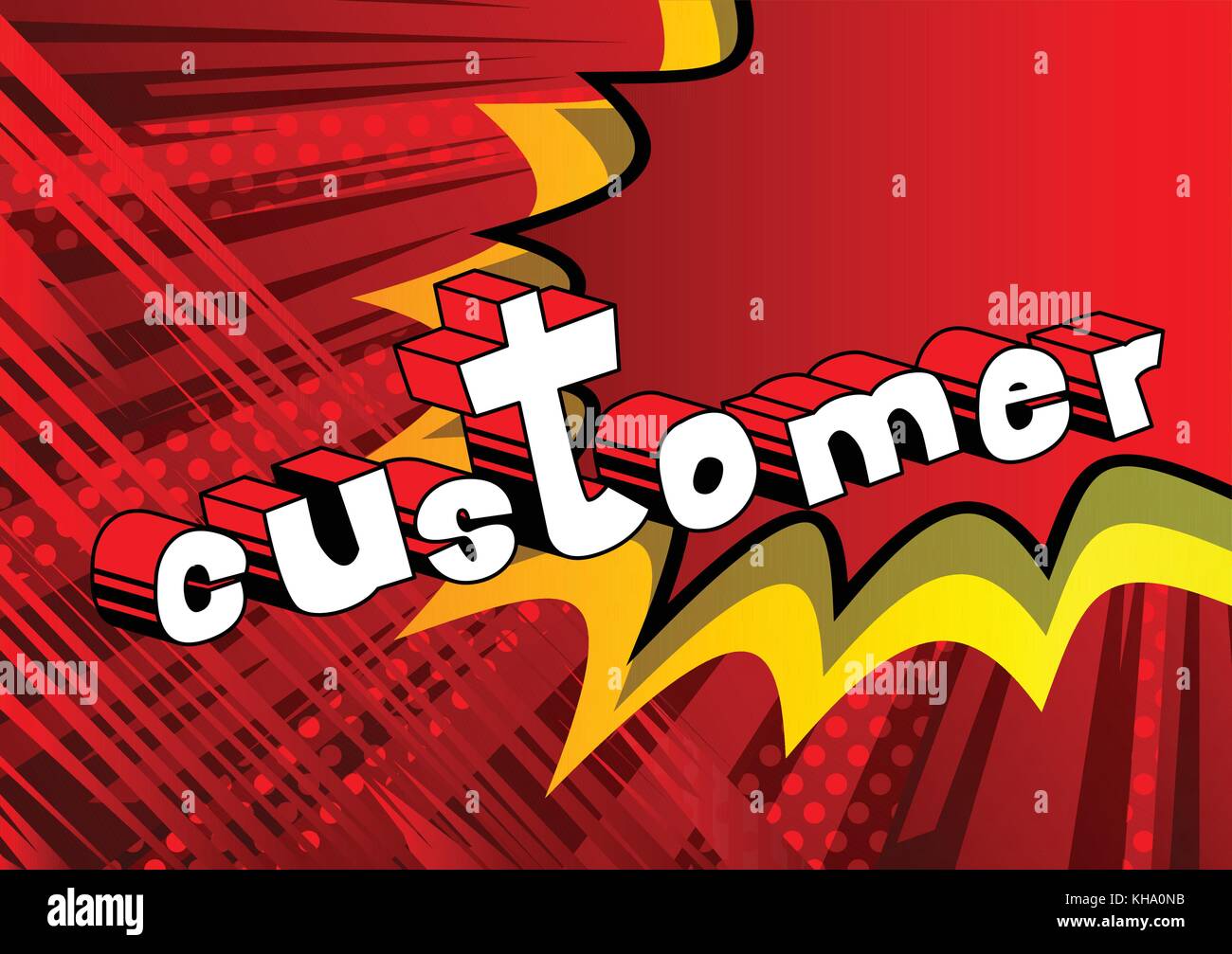 Client - comic book style word sur fond abstrait. Illustration de Vecteur