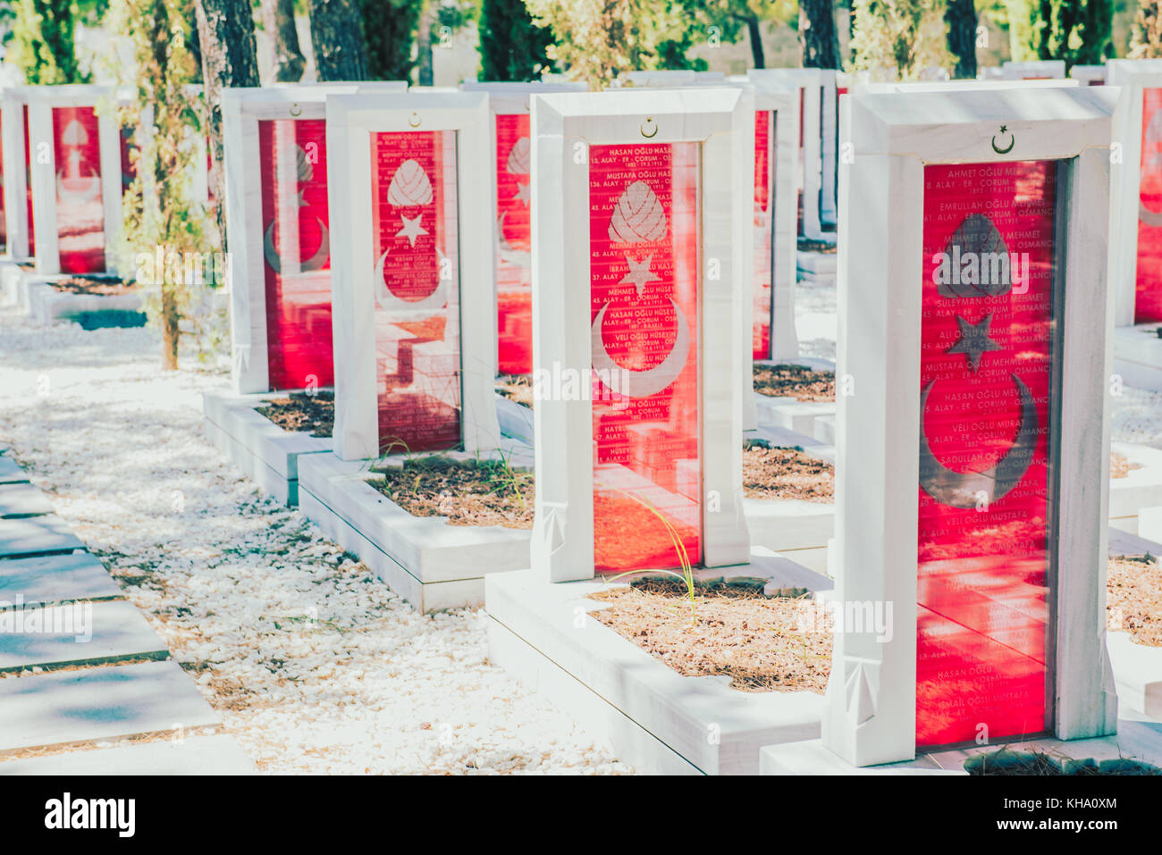 Mémorial des martyrs de canakkale Military Cemetery est un monument commémorant le service d'environ soldats turcs qui ont participé à la bataille de g Banque D'Images