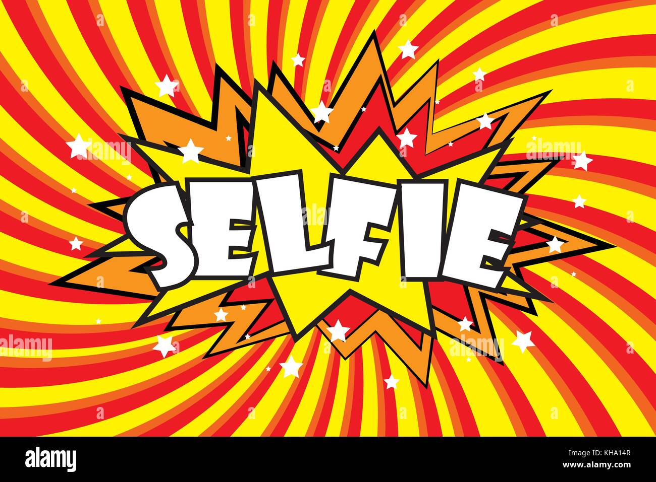 Bande dessinée selfies effets sonores dans un style pop art Illustration de Vecteur