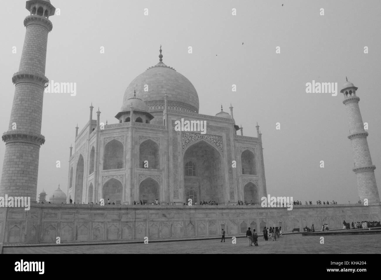 Taj Mahal en noir et blanc Banque D'Images