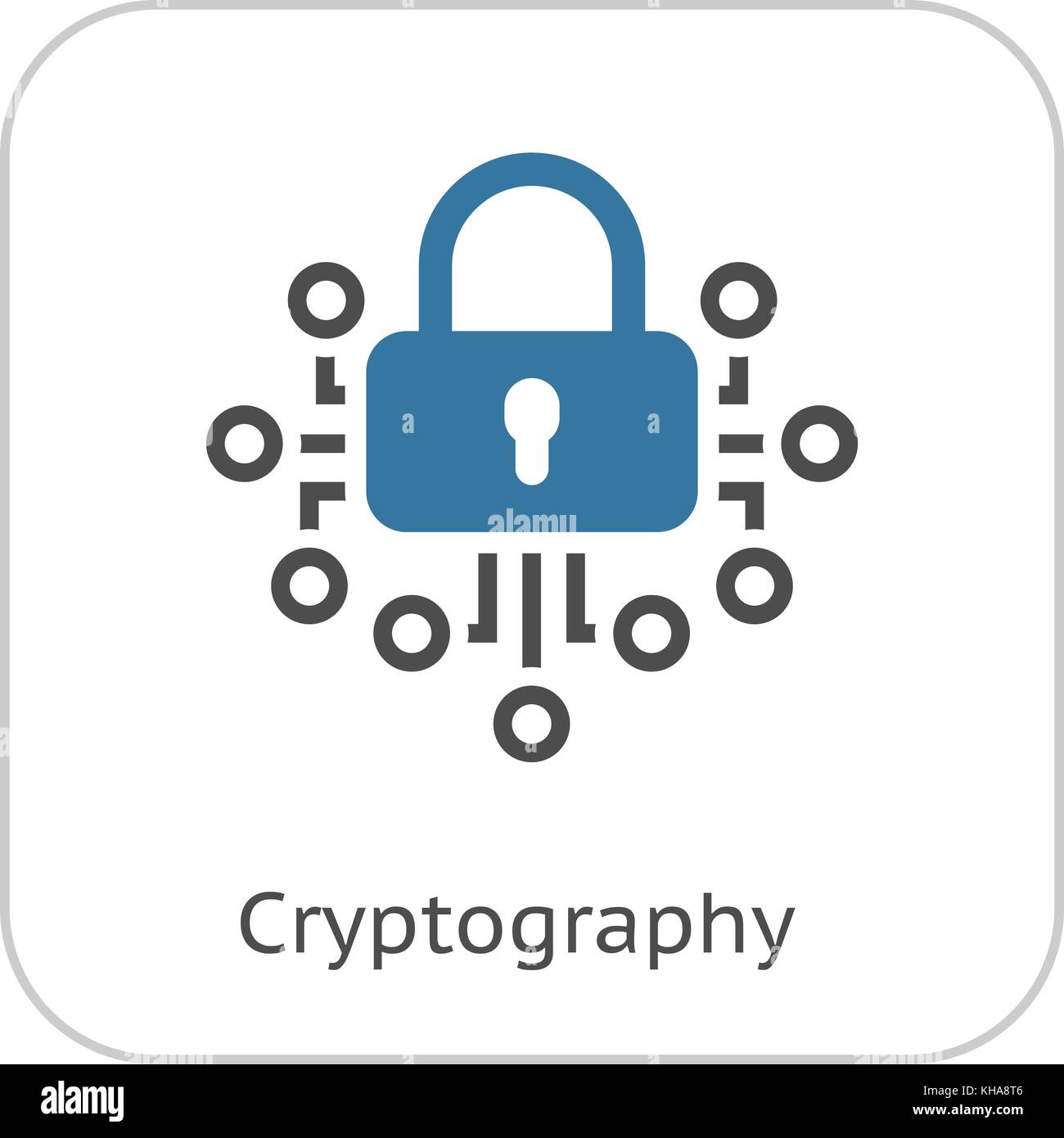 L'icône de la cryptographie. Illustration de Vecteur