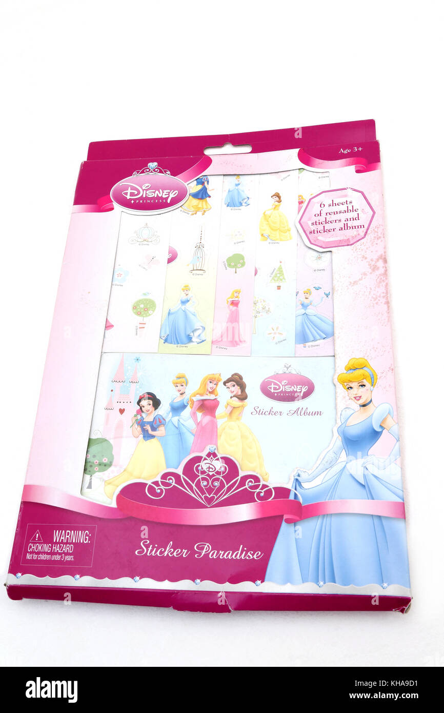 Disney's Princess autocollants et Sticker Album Banque D'Images