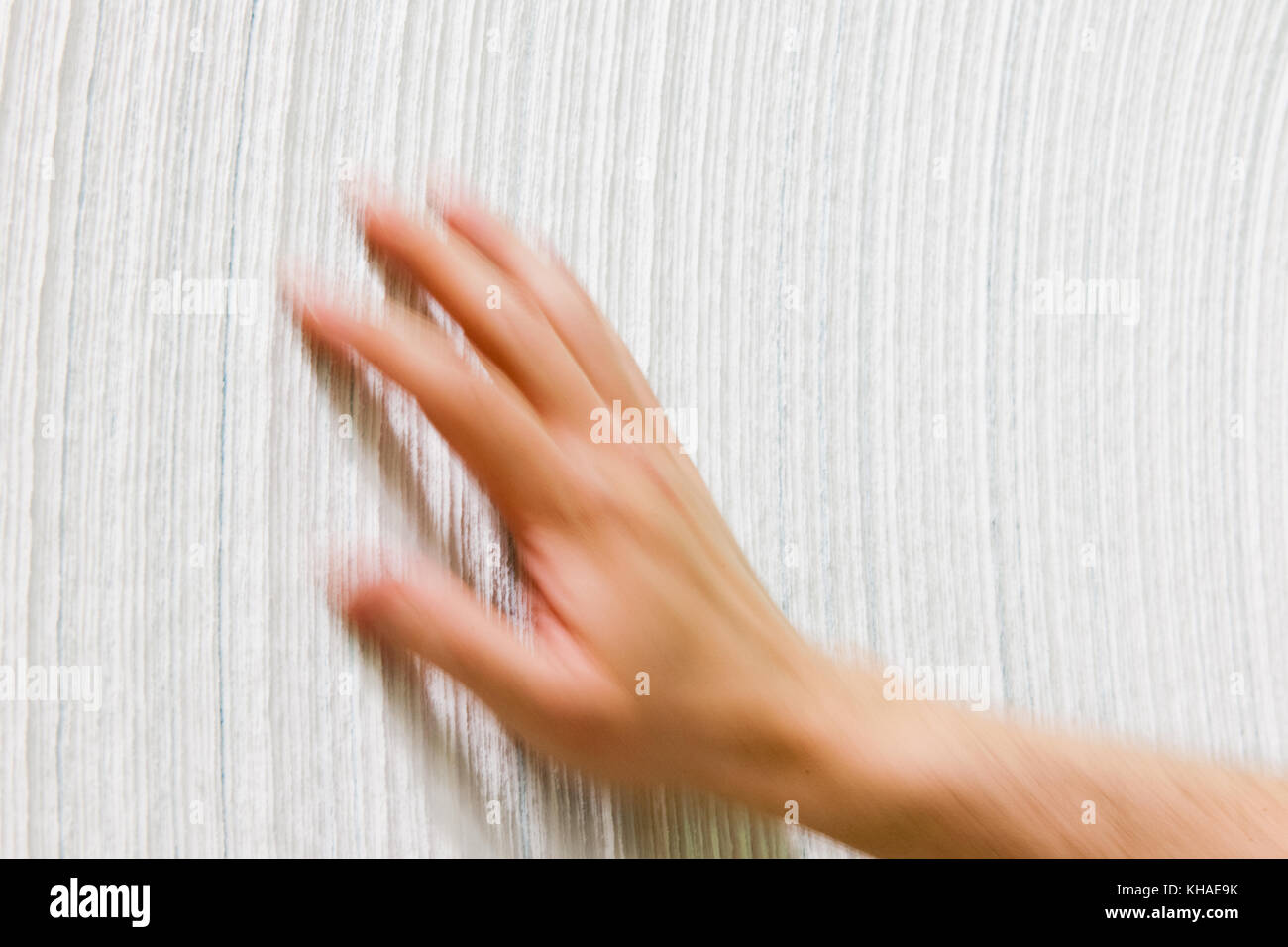 Brosses à main sur le côté d'un rouleau de papier de la plaie dans la fabrication du papier, Bergisch Gladbach, Rhénanie du Nord-Westphalie, Allemagne Banque D'Images